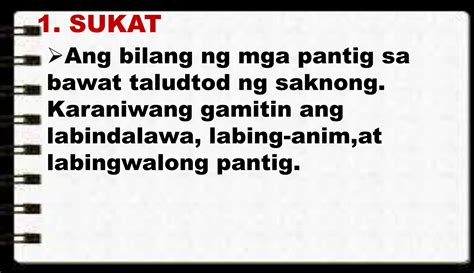 Tula At Ang Mga Elemento Nito (Poems And Elements Of Poetry) .
